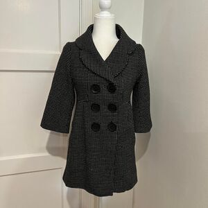 Forever 21 Polka Dot 3/4 Sleeve Pea Coat